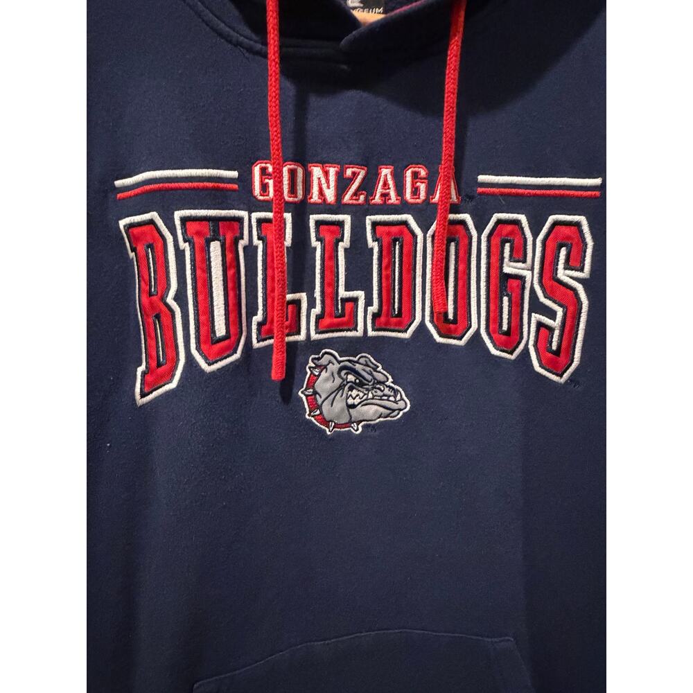 Gonzaga Bulldogs Hoodie Colosseum Men’s Large Navy Red Pullover Sweatshirt - Picture 2 of 6